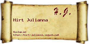 Hirt Julianna névjegykártya